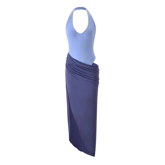 Damen Wickelkleid mit raffiniertem Halterneck R&B