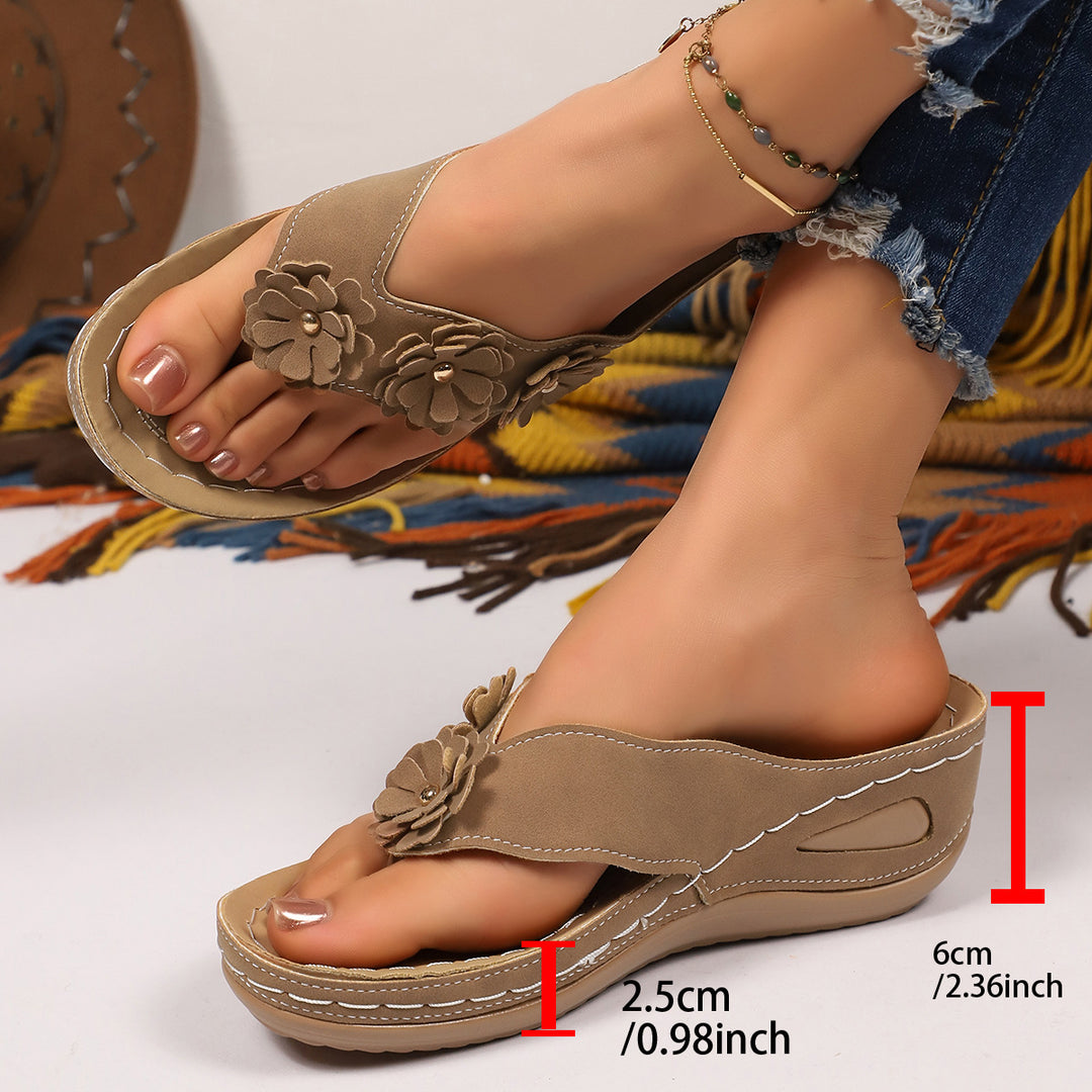 Damen Badeschuhe mit floralem Design und komfortabler Sohle R&B