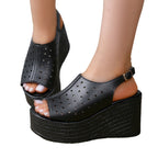 Damen Plateausandalen mit perforiertem Obermaterial und komfortablem Fußbett R&B