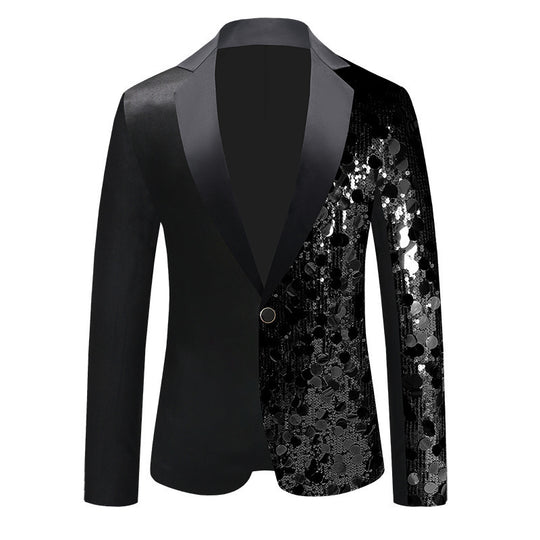 Damen Glitzernder Sequin Blazer mit elegantem Schalkragen R&B