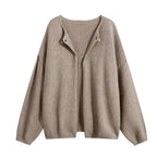 Damen Oversized Strickjacke mit sanften Texturen und offenen Fronten R&B