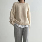 R&B | Pullover - Damen Herbst Oversized Rundhals Strickpullover