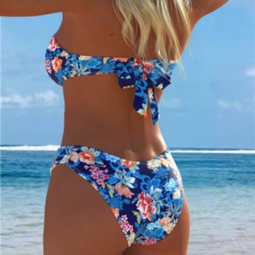 Damen Bikini-Set mit floralem Balconette-Oberteil und hochgeschnittenem Höschen R&B