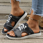 Damen Offene Slipper mit verstellbarem Schnürsystem R&B