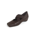 Damen elegante Ballerinas mit verstellbarem Riemen und hochwertiger Lederoberfläche R&B