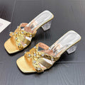 Damen Offene Absatzsandalen mit funkelnden Strassdetails R&B