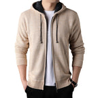 Herren modische Strickjacke mit Kapuze und weich gefüttertem Innenfutter R&B