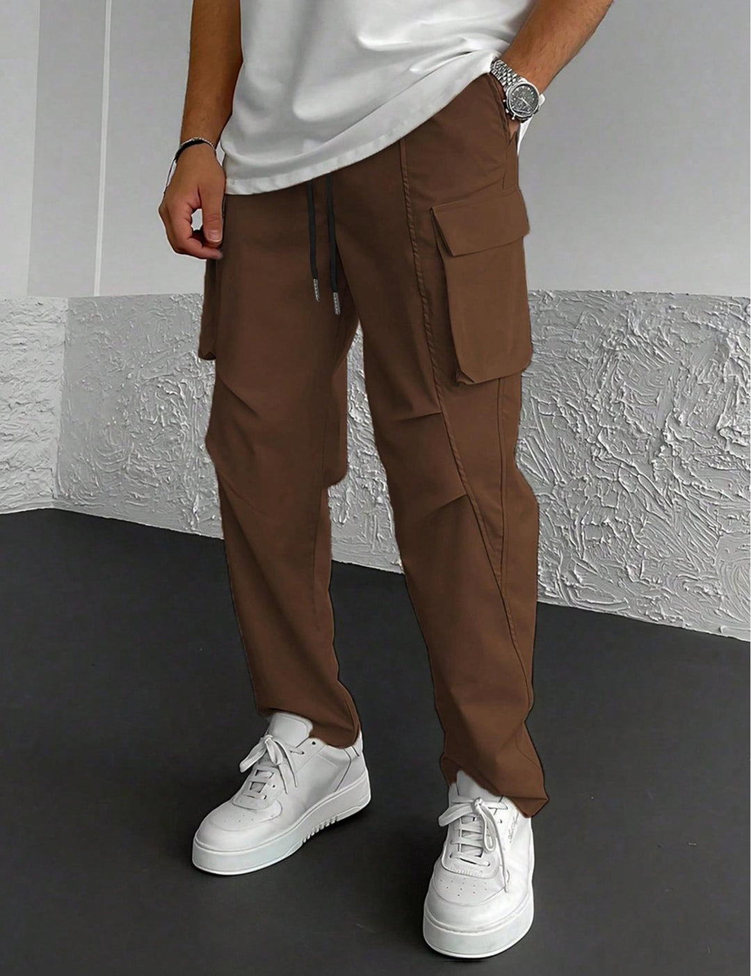 Herren Cargo-Hose mit multifunktionalen Taschen und elastischem Bund R&B