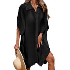 Damen luftiger Strand-Kimono mit modernen Knopfdetails R&B