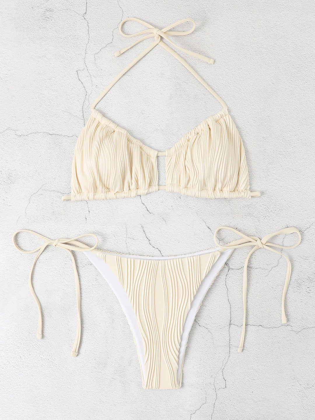 Damen Triangel-Bikini-Set mit raffinierten Rüschendetails R&B