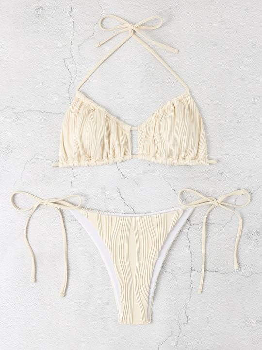Damen Triangel-Bikini-Set mit raffinierten Rüschendetails R&B