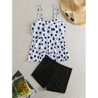 Damen Tankini mit gepolstertem Oberteil und sportlichem Höschen R&B