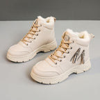 Damen High-Top Sneakers mit warmem Innenfutter und modischem Reißverschluss R&B