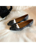 Damen Flache Ballerinas mit modischem Karo-Design und schicker Schnalle