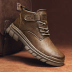 Damen Komfortable Leder-Winterstiefeletten mit robuster Sohle R&B