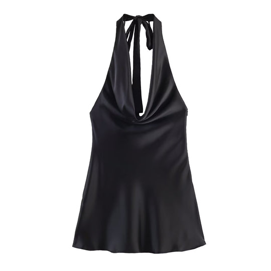 Damen Chic Haltertop aus hochwertigem Satin R&B