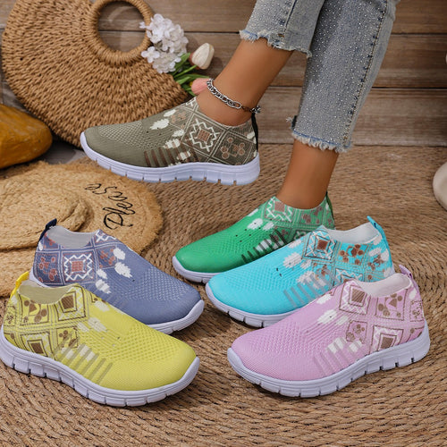 Damen moderne Slip-On Sneakers mit atmungsaktivem Stretch-Obermaterial R&B