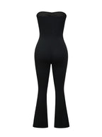 Damen Bustier-Overall mit Flared-Beinen