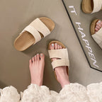 Damen Komfortable Wedgesandalen mit doppeltem Riemen und leichtem Fußbett EB