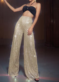 Damen Glänzende Weite Hose mit funkelndem Design R&B