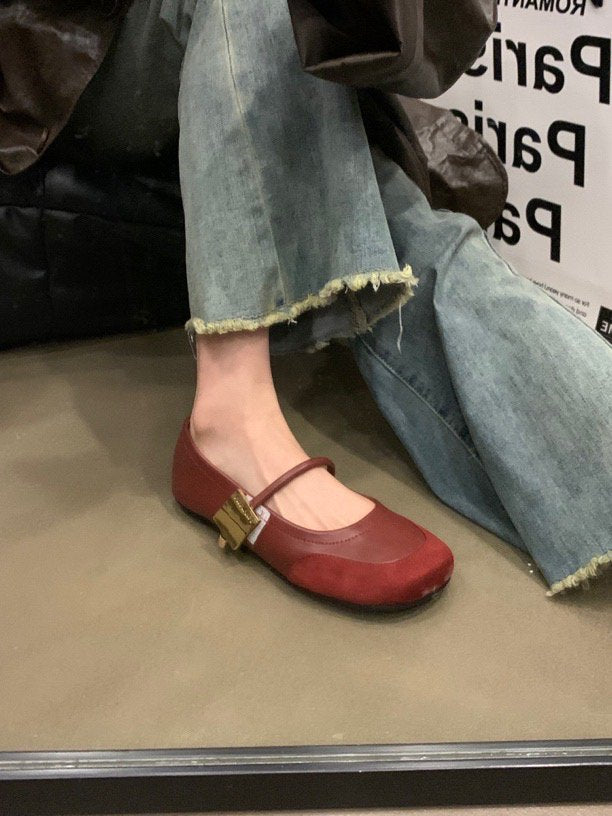 Damen elegante Mary Jane Ballerinas mit modischem Riemchen und bequemer Innenpolsterung R&B