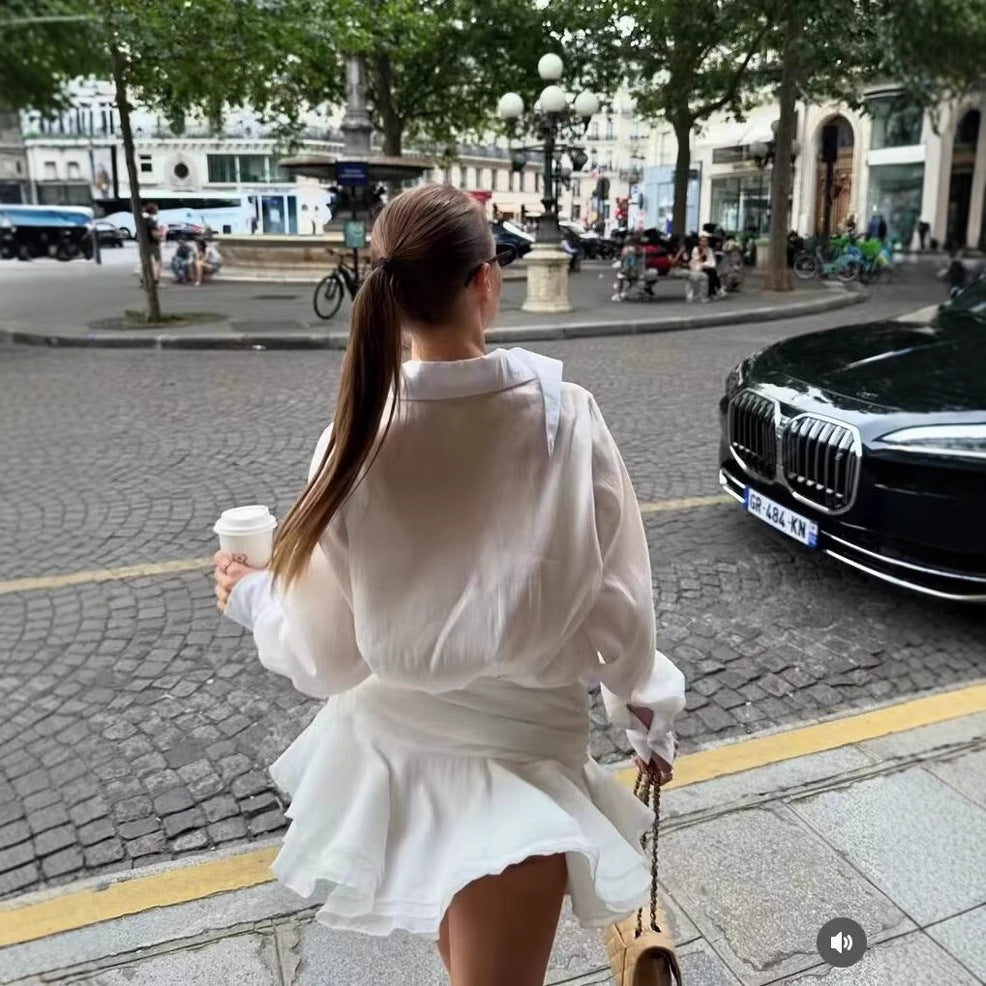 Damen Blusenkleid mit eleganter Rüschendetailierung R&B