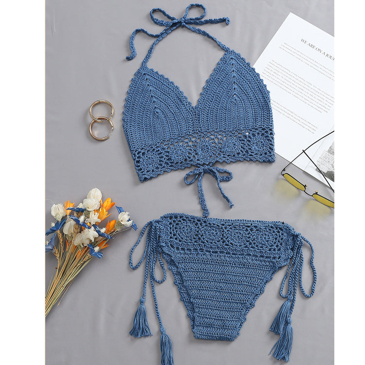 Damen Häkel-Bikini-Set mit tschedderstoff und verstellbaren Trägern R&B