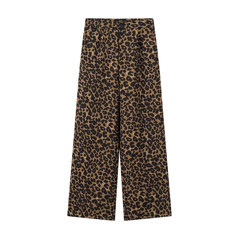 Damen Modische Palazzo-Hose mit Leopardenmuster R&B
