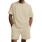 Damen Freizeit-Set mit strukturiertem T-Shirt und Shorts R&B