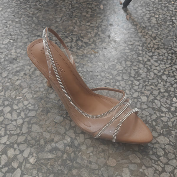 Damen Slingback-Pumps mit funkelnden Strassdetails und elegantem Design R&B