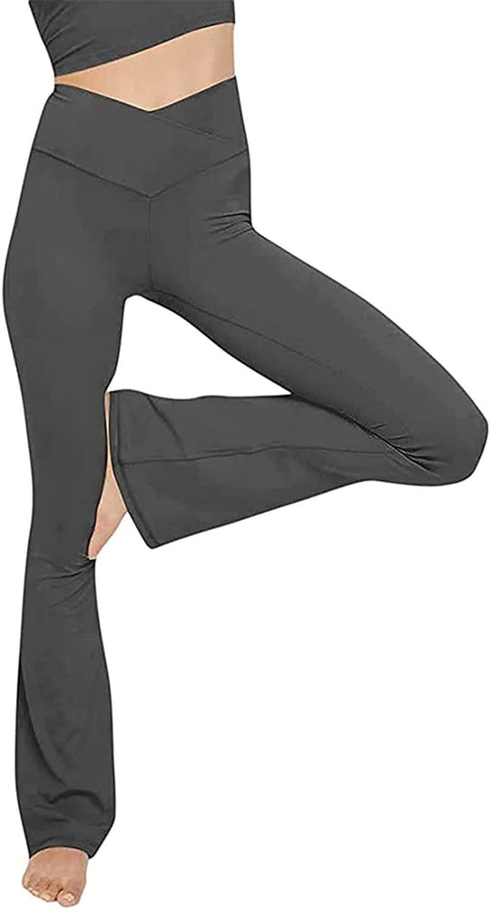 Damen Bootcut Yoga-Hose aus elastischem Material mit hohem Bund R&B
