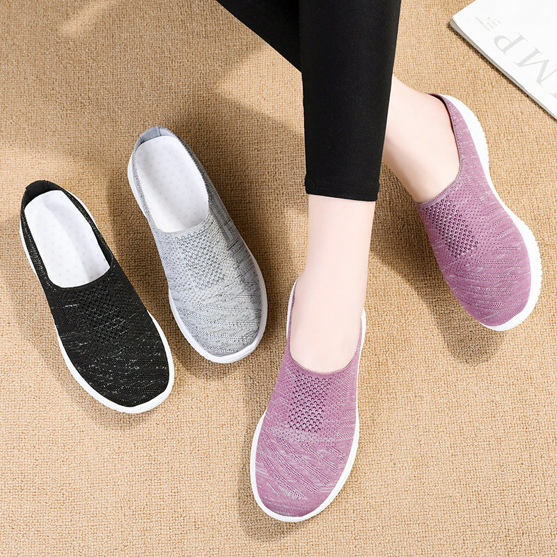 Damen Bequeme und atmungsaktive Slipper mit elastischem Obermaterial R&B