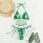 Damen Triangel-Bikini mit verstellbaren Bändern und raffiniertem Schnürdesign R&B