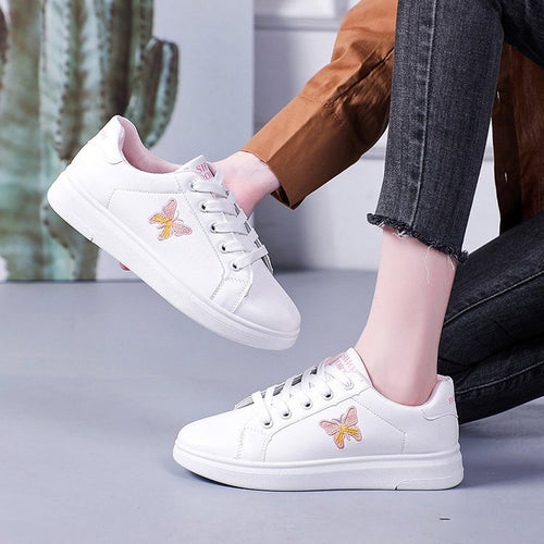 Damen Sneakers mit stilvollem Schmetterlingsmotiv und bequemer Sohle R&B