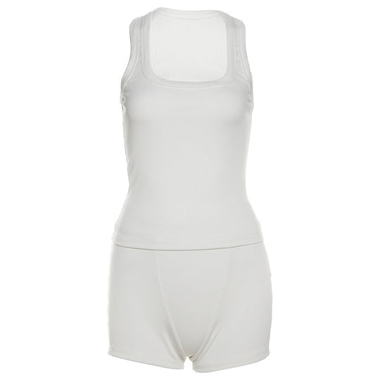Damen Sportliches Loungewear-Set mit ärmellosem Oberteil und Shorts R&B