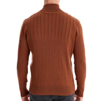 Herren Pullover mit halbem Reißverschluss und Rippstruktur
