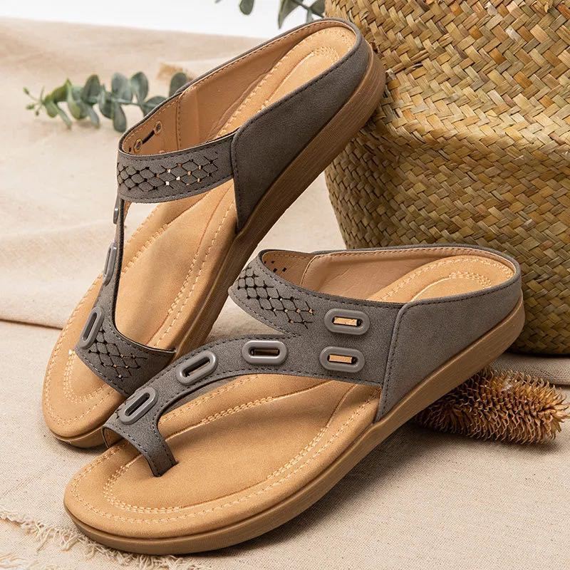 Damen komfortable Zehensandalen mit anatomischer Fußbettgestaltung R&B