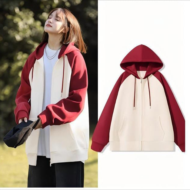 Damen Kapuzenjacke mit Farbblockdesign R&B