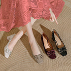 Damen elegante und modische Absatzschuhe mit quadratischer Zehenkappe