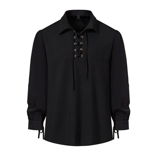 Damen Bluse mit modernem Schnürdesign und lässigen Puffärmeln R&B