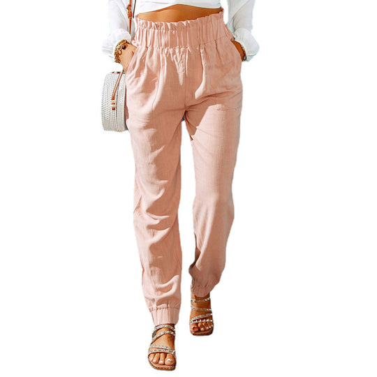 Damen Luftige Baumwollhose mit elastischem Bund und praktischen Taschen R&B
