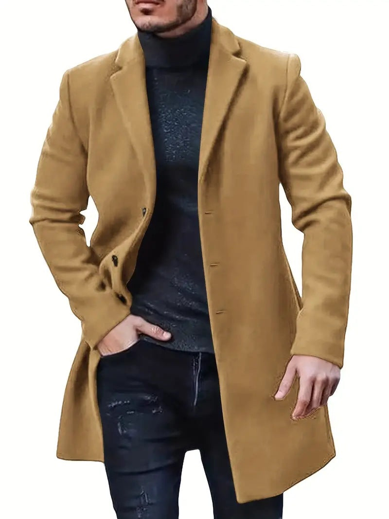 Herren Eleganter Wollmantel mit klassischem Schnitt R&B