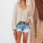 R&B | Gestreifter Strickpullover Für Modische Looks