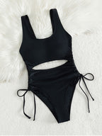 Damen Cut-Out Badeanzug mit verstellbaren Seitenbändern R&B