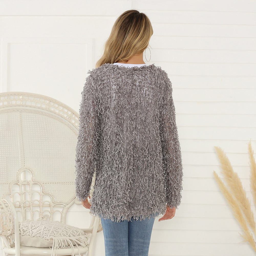 Damen Fluffy Cardigan R&B