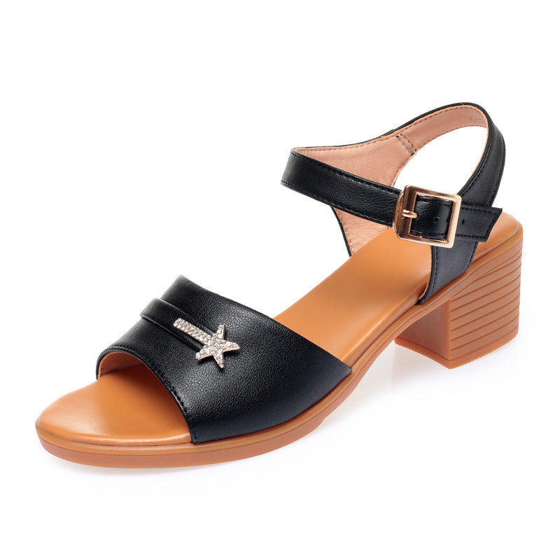 Damen Elegante Sandaletten mit modischem Riemen und komfortablem Blockabsatz R&B
