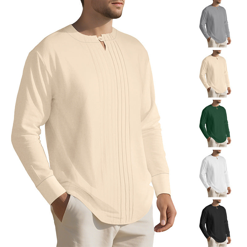 Herren Elegantes Langarmhemd mit strukturiertem Design R&B