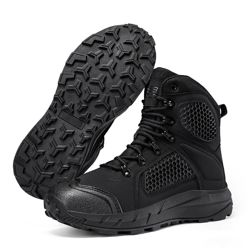 Damen robuste Outdoor-Schnürstiefel mit rutschfester Sohle und atmungsaktivem Obermaterial