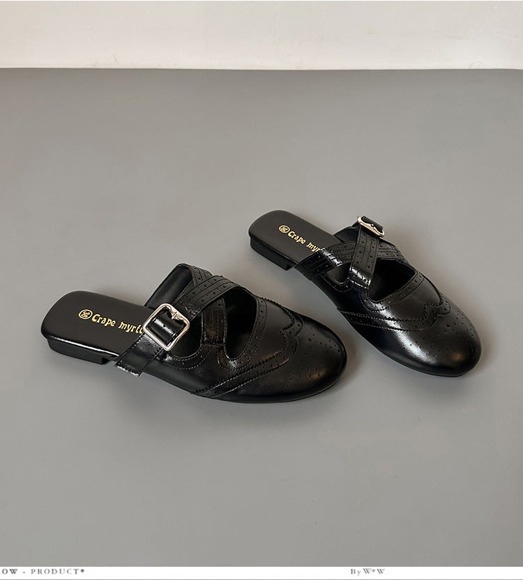 Damen modische Slipper mit elegantem Riemchen R&B