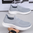 Damen nan gestrickter Sockensneaker mit stoßdämpfender Keilsohle und nahtlosem Slip-On R&B